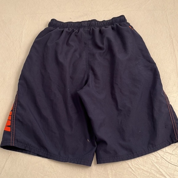 Nike navy blue with orange logo mesh lined swim trunks - Picture 5 of 6